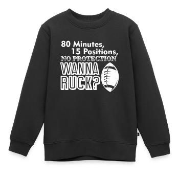 Rugby will rucken - Kinder Premium Organic Sweatshirt - Schwarz - Vorne - AI Model Kid Female (0cm)