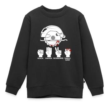 Scie à table cadeau de charpentier et menuisier - Sweat Premium enfant bio - noir - Devant - AI Model Kid Female (0cm)