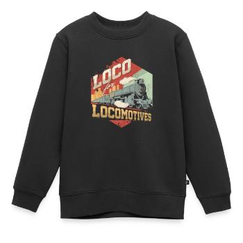 Chemin de fer Chemin de fer Transports publics Locomotive - Sweat Premium enfant bio - noir - Devant - AI Model Kid Female (0cm)