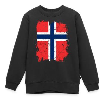 Norwegische Flagge - Kinder Premium Organic Sweatshirt - Schwarz - Vorne - AI Model Kid Female (0cm)