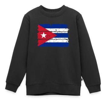 Kuba Flagge - Kinder Premium Organic Sweatshirt - Schwarz - Vorne - AI Model Kid Female (0cm)