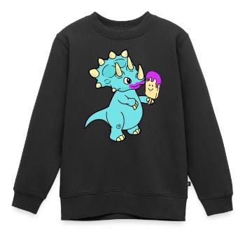 Dino Hunger Ice Fantasy Enfants Bébé - Sweat Premium enfant bio - noir - Devant - AI Model Kid Female (0cm)