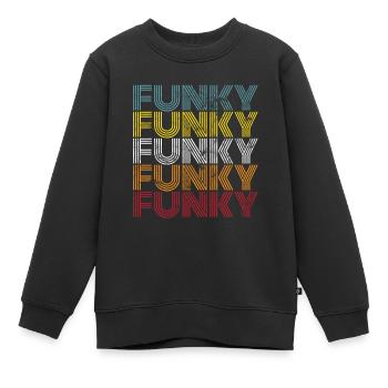 Funky vintage - Sweat Premium enfant bio - noir - Devant - AI Model Kid Female (0cm)