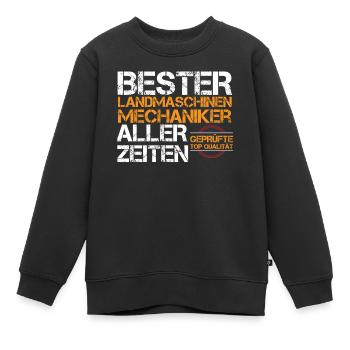 Landmaschinenmechaniker Landmaschinen Landwirt - Kinder Premium Organic Sweatshirt - Schwarz - Vorne - AI Model Kid Female (0cm)