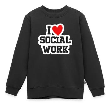 Ich liebe Sozialarbeits-Sozialarbeiter-Liberal-Geschenk - Kinder Premium Organic Sweatshirt - Schwarz - Vorne - AI Model Kid Female (0cm)