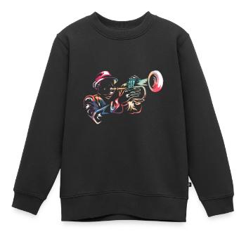 Flugelhorn trumpet - Kids Premium Organic Sweatshirt - black - Front - AI Model Kid Female (0cm)
