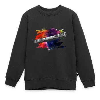 recorder - Kids Premium Organic Sweatshirt - black - Front - AI Model Kid Female (0cm)