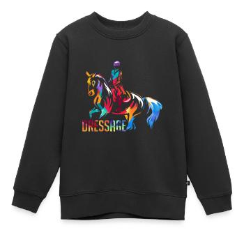 Dressur Reiterliches Geschenk - Kinder Premium Organic Sweatshirt - Schwarz - Vorne - AI Model Kid Female (0cm)