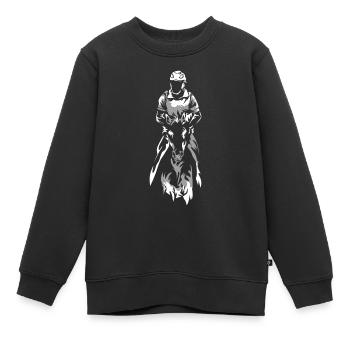 Ausdauer Reitergeschenk - Kinder Premium Organic Sweatshirt - Schwarz - Vorne - AI Model Kid Female (0cm)