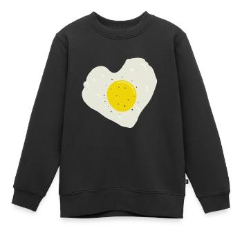 Spiegelei Herz - Kinder Premium Organic Sweatshirt - Schwarz - Vorne - AI Model Kid Female (0cm)