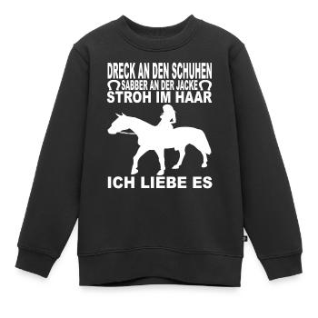 Reiten Reiterrinnen Reitsport Reitverein Reiter - Kinder Premium Organic Sweatshirt - Schwarz - Vorne - AI Model Kid Female (0cm)
