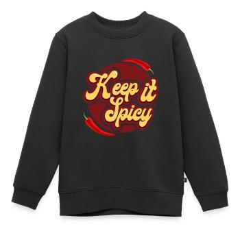 Cuisson du piment - Sweat Premium enfant bio - noir - Devant - AI Model Kid Female (0cm)