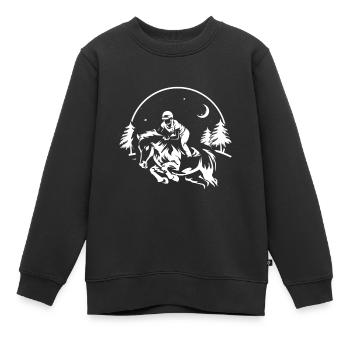 Pferdesport Springreiten Reitturnier - Kinder Premium Organic Sweatshirt - Schwarz - Vorne - AI Model Kid Female (0cm)