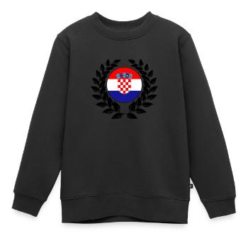 Kroatien - Kinder Premium Organic Sweatshirt - Schwarz - Vorne - AI Model Kid Female (0cm)