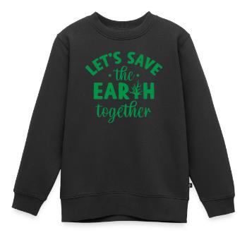 environmental Protection - Kids Premium Organic Sweatshirt - black - Front - AI Model Kid Female (0cm)
