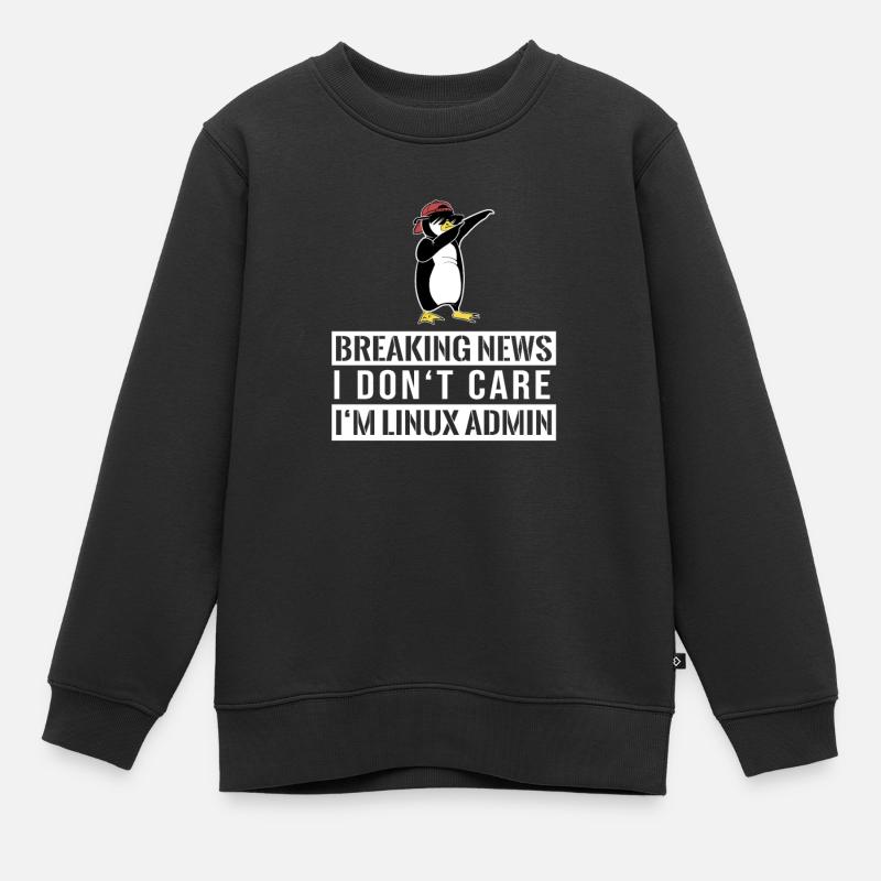 IT nerd Linux Linux penguin geek software engineer - Kids Premium Organic Sweatshirt - black