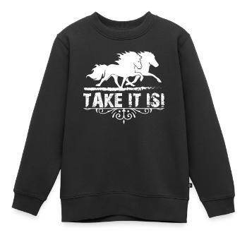 Icelandic horses Tölt Isi gift Icelandic pony horse - Kids Premium Organic Sweatshirt - black - Front - AI Model Kid Female (0cm)