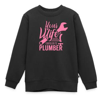 Plombier équipe plomberie plombier plombier - Sweat Premium enfant bio - noir - Devant - AI Model Kid Female (0cm)