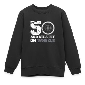50er 50. Geburtstag Radsport Radfahrer Geschenk - Kinder Premium Organic Sweatshirt - Schwarz - Vorne - AI Model Kid Female (0cm)