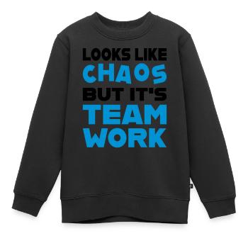 Teamwork - Kinder Premium Organic Sweatshirt - Schwarz - Vorne - AI Model Kid Female (0cm)