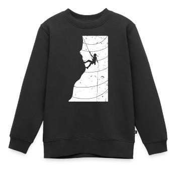 Vintage Klettern Felsklettern - Kinder Premium Organic Sweatshirt - Schwarz - Vorne - AI Model Kid Female (0cm)