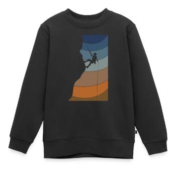 Felsklettern Kletterer - Kinder Premium Organic Sweatshirt - Schwarz - Vorne - AI Model Kid Female (0cm)