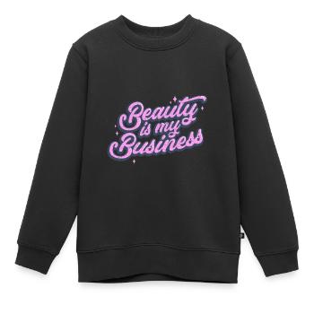 Maquillage esthéticienne - Sweat Premium enfant bio - noir - Devant - AI Model Kid Female (0cm)