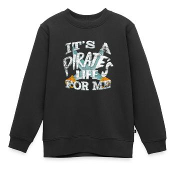 pirate - Sweat Premium enfant bio - noir - Devant - AI Model Kid Female (0cm)