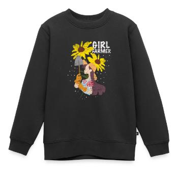 Agriculteur femme agriculteur cadeau - Sweat Premium enfant bio - noir - Devant - AI Model Kid Female (0cm)