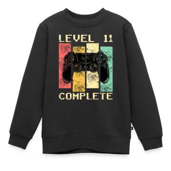 Level 11 Unlocked Shirt 11. Geburtstag Shirt - Kinder Premium Organic Sweatshirt - Schwarz - Vorne - AI Model Kid Female (0cm)