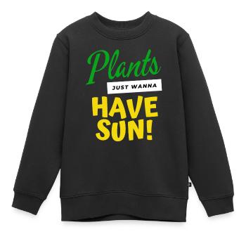 Printemps drôle de sort sur les plantes et le jardin - Sweat Premium enfant bio - noir - Devant - AI Model Kid Female (0cm)
