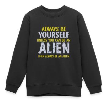 Alien - Kinder Premium Organic Sweatshirt - Schwarz - Vorne - AI Model Kid Female (0cm)