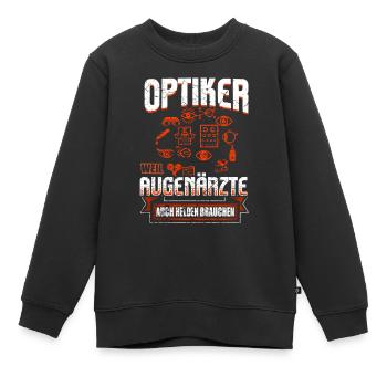 Optiker - Kinder Premium Organic Sweatshirt - Schwarz - Vorne - AI Model Kid Female (0cm)