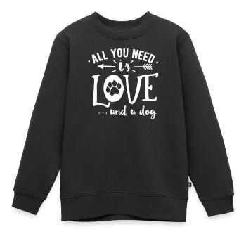 Chien chiens amoureux des chiens race de chien - Sweat Premium enfant bio - noir - Devant - AI Model Kid Female (0cm)