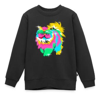 Perser Katze - Kinder Premium Organic Sweatshirt - Schwarz - Vorne - AI Model Kid Female (0cm)