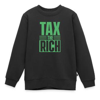 Taxer les riches - Sweat Premium enfant bio - noir - Devant - AI Model Kid Female (0cm)