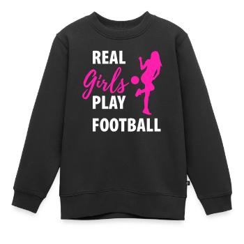 Frauenfußball - Kinder Premium Organic Sweatshirt - Schwarz - Vorne - AI Model Kid Female (0cm)