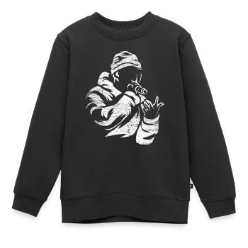 Rap Hip Hop Geschenk - Kinder Premium Organic Sweatshirt - Schwarz - Vorne - AI Model Kid Female (0cm)