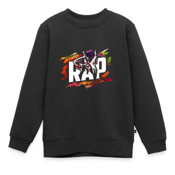 rap - Sweat Premium enfant bio - noir - Devant - AI Model Kid Female (0cm)