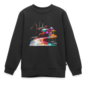 Cadeau des Maldives - Sweat Premium enfant bio - noir - Devant - AI Model Kid Female (0cm)