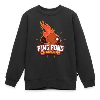 Tischtennis - Kinder Premium Organic Sweatshirt - Schwarz - Vorne - AI Model Kid Female (0cm)
