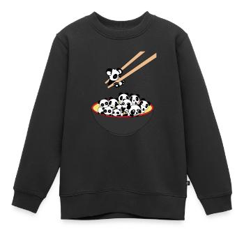 Panda Ramen Bowl Kawaii Japan - Kinder Premium Organic Sweatshirt - Schwarz - Vorne - AI Model Kid Female (0cm)
