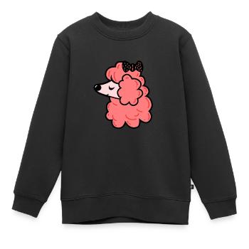 Pudel mit Schleife - Kinder Premium Organic Sweatshirt - Schwarz - Vorne - AI Model Kid Female (0cm)