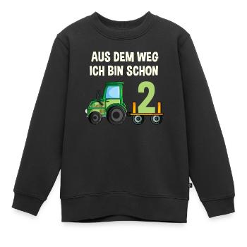Traktor 2. Geburtstag Jungen 2 Jahre Kinder - Kinder Premium Organic Sweatshirt - Schwarz - Vorne - AI Model Kid Female (0cm)