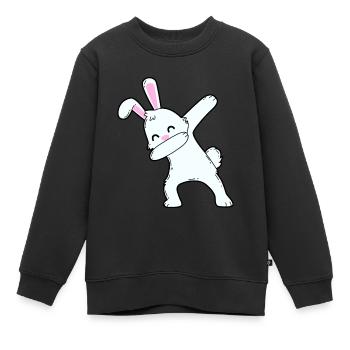Tamponner le lapin - Sweat Premium enfant bio - noir - Devant - AI Model Kid Female (0cm)