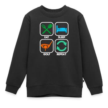 Golfer Golf - Kinder Premium Organic Sweatshirt - Schwarz - Vorne - AI Model Kid Female (0cm)