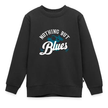Blues - Kinder Premium Organic Sweatshirt - Schwarz - Vorne - AI Model Kid Female (0cm)