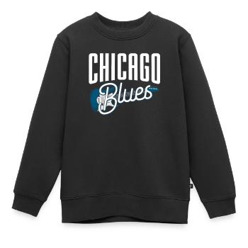 Blues Gitarre - Kinder Premium Organic Sweatshirt - Schwarz - Vorne - AI Model Kid Female (0cm)
