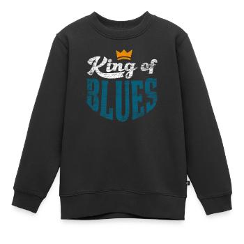 Blues - Sweat Premium enfant bio - noir - Devant - AI Model Kid Female (0cm)