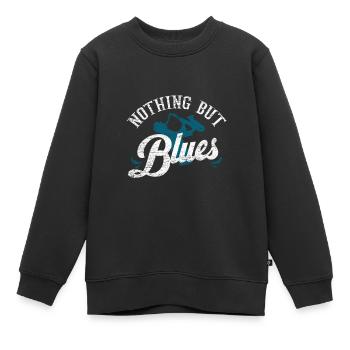 Blues - Kinder Premium Organic Sweatshirt - Schwarz - Vorne - AI Model Kid Female (0cm)